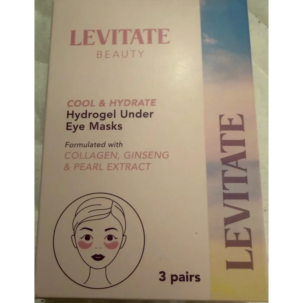 Levitate Beauty Cool Hydrate Hydrogel Under Eye Masks 3 Pairs Collagen Ginseng